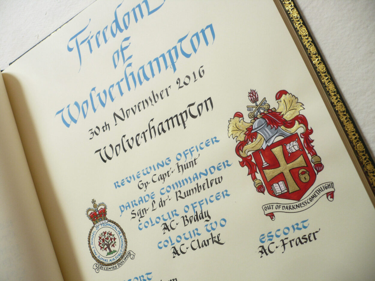 Book Inscription Label Denise Hagon Calligrapher with over 35 years professional experience.
